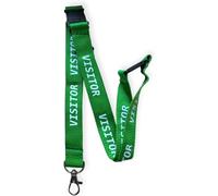 PAC Supplies Global 20mm Visitor Lanyard WIth 3 Point (Triple) Safety Breakaway (2, Green)