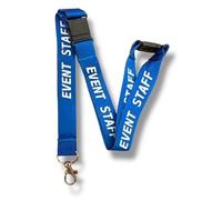 PAC Supplies Global Event Staff Lanyard With 3 Point (Triple) Safety Breakaway (1, Blue)