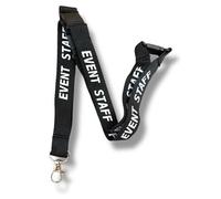 PAC Supplies Global Event Staff Lanyard With 3 Point (Triple) Safety Breakaway (10, Black)