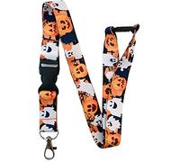PAC Supplies Global Halloween Pumpkin & Ghosts Lanyard With Safety Breakaway & Detachable Buckle Clip