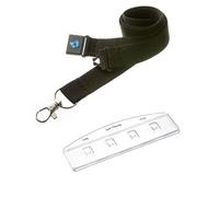 PAC Supplies Global Ltd 20mm Lanyard With Safety Breakaway & Half Card Holder (Black)