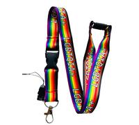 PAC Supplies Global Rainbow LGBTQIA+ Progress Pride Flag Lanyard With Detachable Buckle Clip, Mobile Phone Attachment & Safety Breakaway
