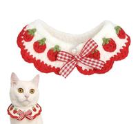 Pacaba Cat Collar Breakaway Kitten Collar with Cute Bow Tie and Strawberry Pattern Comfortable for Kitty and Some Puppies (S)