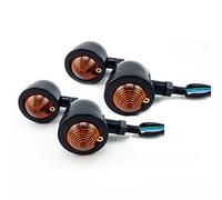 PACASK 4pcs Black Anodized Billet Aluminum Bullet Shape Motorcycle Accessories Indicator Bulbs Turn Signals Light Black for Harley Honda Yamaha Bobber Custom Chopper Cafe Cruiser