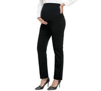 PACBREEZE Women's Maternity Pants for Work Over-Bump Pregnancy Casual Stretchy Straight Dress Pants with Pockets, 00 Update Black, S