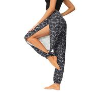 PACBREEZE Women's Yoga Harem Pants Side Slit Joggers Active Workout Sweatpants Beach Cover-up Pants - black - XL