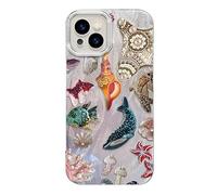 Pacciculn for iPhone 16 Pro,Coastal Beach Marine Life Ocean Sea Turtle Dolphin Coral Seashell Collage Scratch Resistant Shockproof Cover Colorful Phone Case for Teens Girl Women Boy