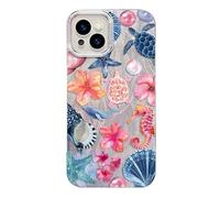Pacciculn for iPhone 16 Pro,Coastal Beach Marine Life Ocean Sea Turtle Dolphin Coral Seashell Collage Scratch Resistant Shockproof Cover Colorful Phone Case for Teens Girl Women Boy
