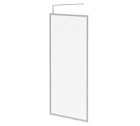 Pacco 10mm Clear Glass Fully Framed Walk In Shower Screen including Wall Channel and Support Bar | Polished Chrome | Glass/Aluminium | 2000mm x 1000mm