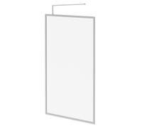Pacco 8mm Clear Glass Fully Framed Walk In Shower Screen including Wall Channel and Support Bar | Polished Chrome | Glass/Aluminium | 1850mm x 1200mm