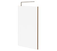 Pacco 8mm Clear Glass Walk In Shower Screen including Wall Channel and Support Bar | Brushed Bronze | Glass/Aluminium | 1850mm x 1200mm