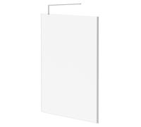 Pacco 8mm Clear Glass Walk In Shower Screen including Wall Channel and Support Bar | Polished Chrome | Glass/Aluminium | 1850mm x 1400mm