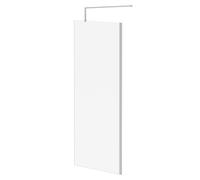 Pacco 8mm Clear Glass Walk Shower Screen including Wall Channel and Support Bar | Polished Chrome | Glass/Aluminium | 1850mm x 800mm