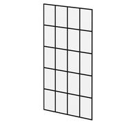 Pacco 8mm Clear with Printed Crittall Frame Walk In Shower Glass | Black | Glass/Aluminium | 1950mm x 1000mm