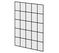 Pacco 8mm Clear with Printed Crittall Frame Walk In Shower Glass | Black | Glass/Aluminium | 1950mm x 1400mm