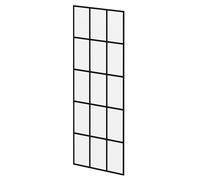 Pacco 8mm Clear with Printed Crittall Frame Walk In Shower Glass | Black | Glass/Aluminium | 1950mm x 700mm