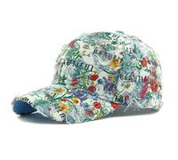 PACDE Butterfly Full Embroidered Women Baseball Cap Fashion Sequins Adjustable Strap Cotton Women Hats Sunlight Bowler Hat Ladies Baseball Cap(CQ3387White,UK Size6 3/4-7 3/8)