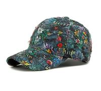 PACDE Butterfly Full Embroidered Women Baseball Cap Fashion Sequins Adjustable Strap Cotton Women Hats Sunlight Bowler Hat Ladies Baseball Cap(CQ3387Black,UK Size 6 3/4-7 3/8)