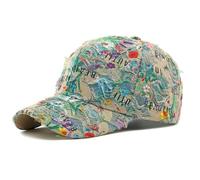 PACDE Butterfly Full Embroidered Women Baseball Cap Fashion Sequins Adjustable Strap Cotton Women Hats Sunlight Bowler Hat Ladies Baseball Cap(CQ3387Khaki,UK Size6 3/4-7 3/8)