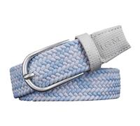 PACDE Western Candy Colours Elastic Braided Women Canvas Belt Woven Sknny Slim Stretch Women Belt(Light blue white,for42-43" waist size)