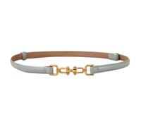 PACDE Western Thin Leather Women Skinny Adjustable Belt Slim Dresses Coat Ladies Waistband Belt (Light blue)