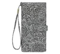 PACDE Women's 3D Embossed PU Leather Long Wallet RFID Blocking Magnetic Closure Wristlet - 14 Card Slots ID Window Cash Compartment Zipper Pocket(Gary)