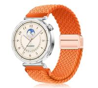 PaceBid 18mm Braided Straps for Huawei Watch GT 6 41mm/Watch5 42mm/GT 5 Pro 42mm/GT 5/GT4, Magnetic Nylon Watch Band for Garmin Venu 4 41mm/Venu 3S/Forerunner 265S/255S Music/Venu 2S - Orange