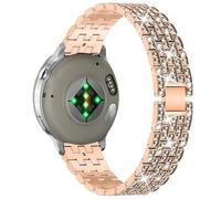 PaceBid 18mm Metal Strap for Garmin Venu 4 41mm/Venu 3S 41mm/2S/Forerunner 265S/255S/255S Music, Bling Diamond Metal Replacement Watch Band for Garmin Vivoactive 4S 40mm/3S 39 mm/Move 3S - Rose Gold