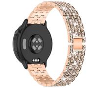 PaceBid 20mm Metal Strap for Garmin Forerunner 165/165 Music/570 42mm/245/645/70/170 43mm/Vivoactive 6/5, Bling Diamond Metal Replacement Watch Band for Garmin Approach S50/S44/Venu Sq 2 - Rose Gold