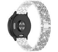 PaceBid 20mm Metal Strap for Garmin Forerunner 165/165 Music/570 42mm/245/645/70/170 43mm/Vivoactive 6/5, Bling Diamond Metal Replacement Watch Band for Garmin Approach S50/S44/Venu Sq 2 - Silver