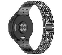 PaceBid 20mm Metal Strap for Garmin Vivoactive 6/5/Forerunner 165/165 Music/245 music/645/570 42mm, Bling Diamond Metal Replacement Watch Band for Garmin Venu Sq 2/2 Plus/Approach S50/S44 - Black