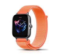 PaceBid 20mm Nylon Strap Compatible with Amazfit Active 2 Square/GTR Mini/GTS 4/4 Mini/Bip 3/Bip3 Pro/GTS 3/2, Soft Adjustable Velcro Nylon Watch Band for Amazfit Active 2/GTR 42mm/Bip S - Orange