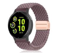 PaceBid 20mm Nylon Strap for Garmin Forerunner 165/165 Music/245/645/570 42mm/70/170 43mm/Vivoactive 6/5, Magnetic Braided Replacement Watch band for Garmin Approach S50/S44/Venu Sq 2 - Purple