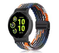 PaceBid 20mm Nylon Strap for Garmin Forerunner 165/165 Music/245/645/570 42mm/Vivoactive 6/5/3, Magnetic Braided Replacement Watch band for Garmin Approach S50/S44/Venu Sq 2/Venu 2 Plus - Colorful