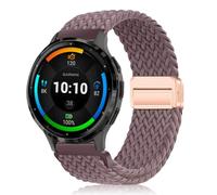 PaceBid 22mm Braided Straps for Garmin Venu 4 45mm/Venu 3/Forerunner 255/265/570 47mm/Venu2, Magnetic Nylon Replacement Watch Band for Huawei Watch GT 6/GT 5 Pro 46mm/Amazfit Balance 2/Bip 6 - Purple