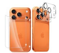 PaceBid Back Screen Protector Compatible with iPhone 17 Pro, [2+2 Pack] Tempered Glass Film + Camera Protection, Anti-Scratch 9H Hardness HD Back Protection Protective Film for iPhone 17 Pro