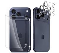 PaceBid Back Screen Protector Compatible with iPhone 17 Pro Max, [2+2 Pack] Tempered Glass Film + Camera Protection, Anti-Scratch 9H Hardness HD Back Protection Protective Film for iPhone 17 Pro Max