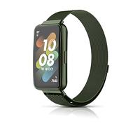 PaceBid Bracelet Compatible with Huawei Band 7, Metal Woven Stainless Steel Magnetic Replacement Strap, Classic Adjustable Watch Strap for Honor Band 7 (Green)