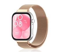 PaceBid Metal Strap Compatible with Huawei Watch Fit 5/5 Pro/4/4 Pro/Fit 3, Magnetic Mesh Stainless Bands Women Men Loop Replacement WatchBand for Huawei Watch Fit 4/4 Pro/3 (Rose gold)