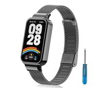 PaceBid Metal Straps for Xiaomi Smart Band 9 Active(Mi Band 9 Active), Mesh Woven Stainless Steel Metal Replacement Strap, Adjustable Classic Watch Band for Xiaomi Redmi Smart Band 3 - Black