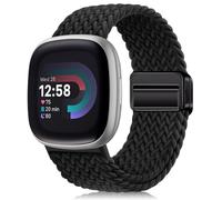 PaceBid Nylon Straps for Fitbit Versa 4/Versa 3/Fitbit Sense/Sense 2, Men and Women Bracelet Braided Magnetic Replacement Nylon Watch Band for Fitbit Sense 2/Sense/Fitbit Versa 3/Versa 4 - Black