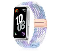 PaceBid Nylon Straps for Huawei Band 10/9/8, Men and Women Braided Magnetic Replacement Nylon Watch Band for Huawei Band 9/Band 8/10 - Purple/Blue