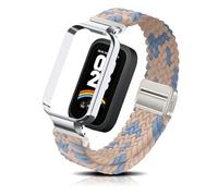 PaceBid Nylon Straps for Xiaomi Smart Band 9 Active/Xiaomi Redmi Smart Band 3, Men and Women Braided Magnetic Replacement Watch Band for Xiaomi Mi Band 9 Active/Xiaomi Redmi Smart Band 3 - Blue/Pink