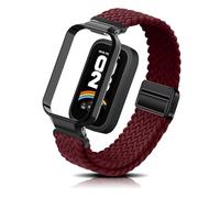 PaceBid Nylon Straps for Xiaomi Smart Band 9 Active/Xiaomi Redmi Smart Band 3, Men and Women Braided Magnetic Replacement Watch Band for Xiaomi Mi Band 9 Active/Xiaomi Redmi Smart Band 3 - Red