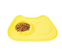 Paced Feeding Pet Plate - Engaging Gagging Prevention Suction Dish for Puree, Licking Mat with Food Holder, Animal Mealtime Accessory, Wellness Support for Kibble, Paste, Soft 10.63 Inches