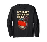 Pacemaker My Heart Has A New Beat Retro Mens Surgery Recover Long Sleeve T-Shirt