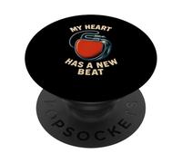 Pacemaker My Heart Has A New Beat Retro Mens Surgery Recover PopSockets Adhesive PopGrip