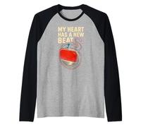 Pacemaker My Heart Has A New Beat Retro Mens Surgery Recover Raglan Baseball Tee