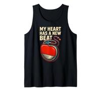 Pacemaker My Heart Has A New Beat Retro Mens Surgery Recover Tank Top