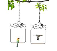 PACETAP Hummingbird Swings and Perches Metal Frame 2 Pack, Wild Bird Swing Outdoor Bird Perch with Wooden Dowel and 2 Hanging Chain for Indoor, Outdoor, Trunk, Lawn, Patio, Garden (2 Hummingbirds)